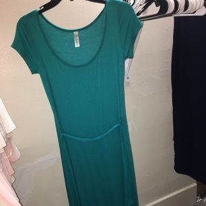 Long teal dress